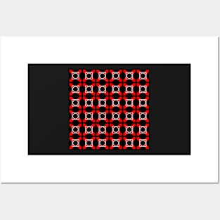 Black, Red, White Pattern Posters and Art